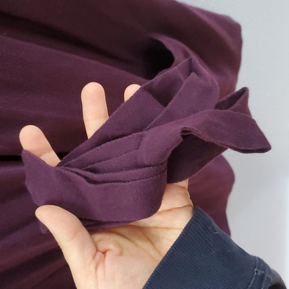 Tahari Purple Ruffled Longline Cardigan - Picture 5 of 8